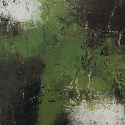 mixed media painting "Written in Moss"