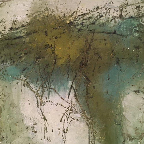 mixed media painting "A Sip Of Falling Water"