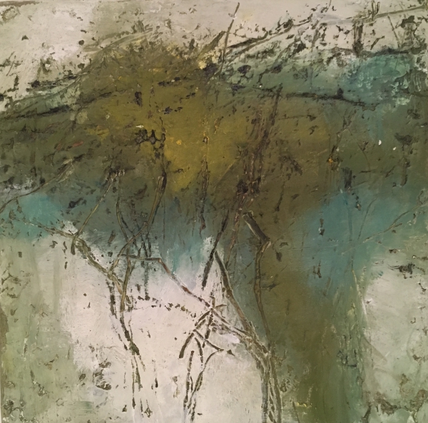 mixed media painting "A Sip Of Falling Water"