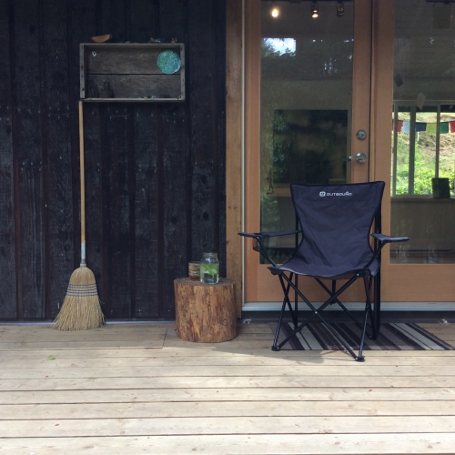 front porch of the artist's studio