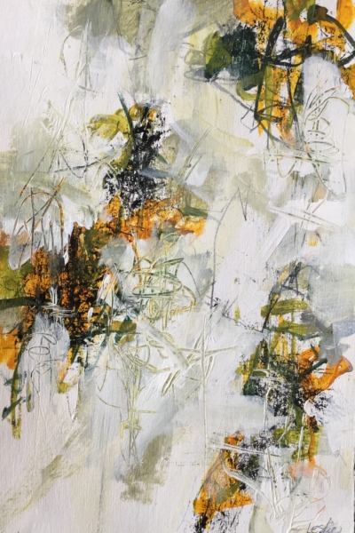 abstract painting by Carole Leslie called The Taste of Ginger Snow