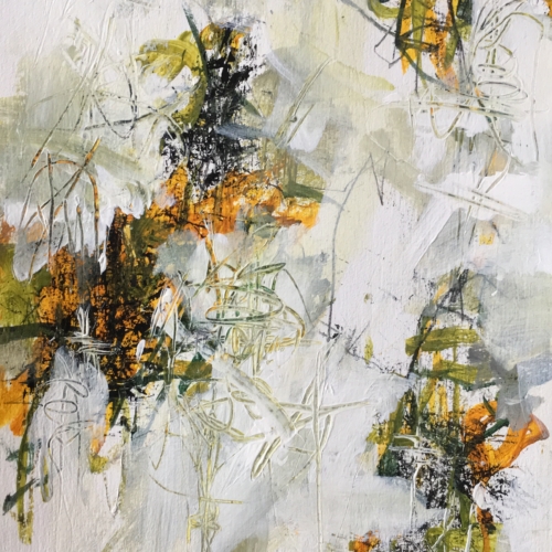 abstract painting by Carole Leslie called The Taste of Ginger Snow