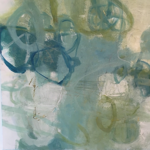 blue and green abstract painting
