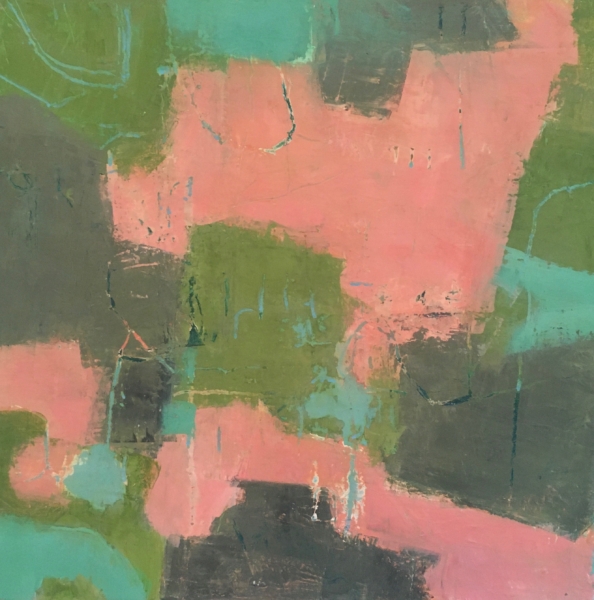 colourful abstract art in pink and turquoise and green