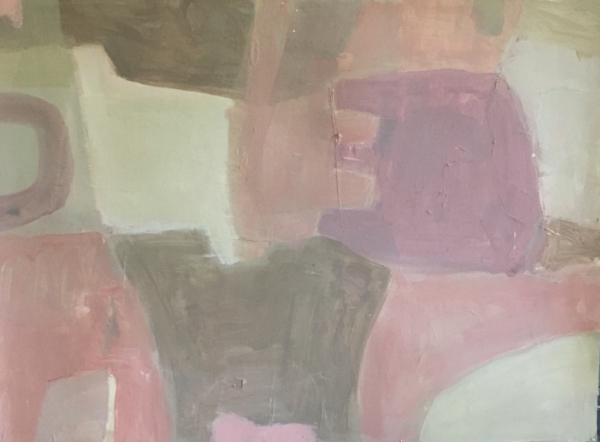 abstract painting in pinks and neutrals to inspire peace and calm available for purchase